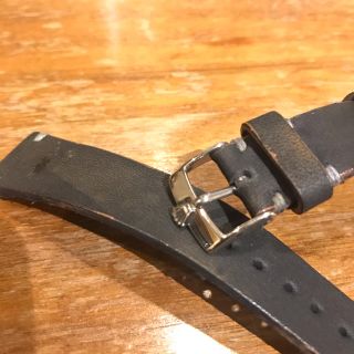 ロレックス(ROLEX)の純正品アンティークステンレス尾錠と未使用アンティーク仕様20mmレザーバンド(レザーベルト)