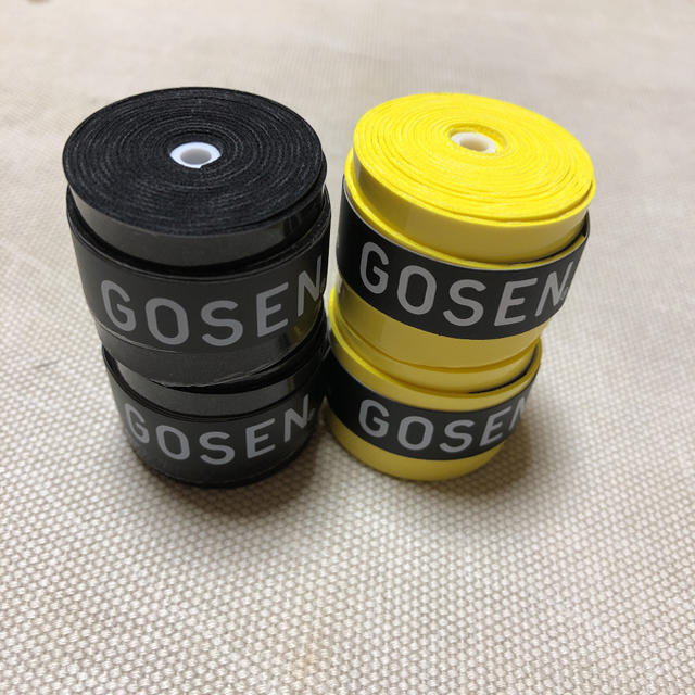 GOSEN(ゴーセン)のGOSENグリップテープ 黒と黄2個ずつ計4個 スポーツ/アウトドアのスポーツ/アウトドア その他(バドミントン)の商品写真