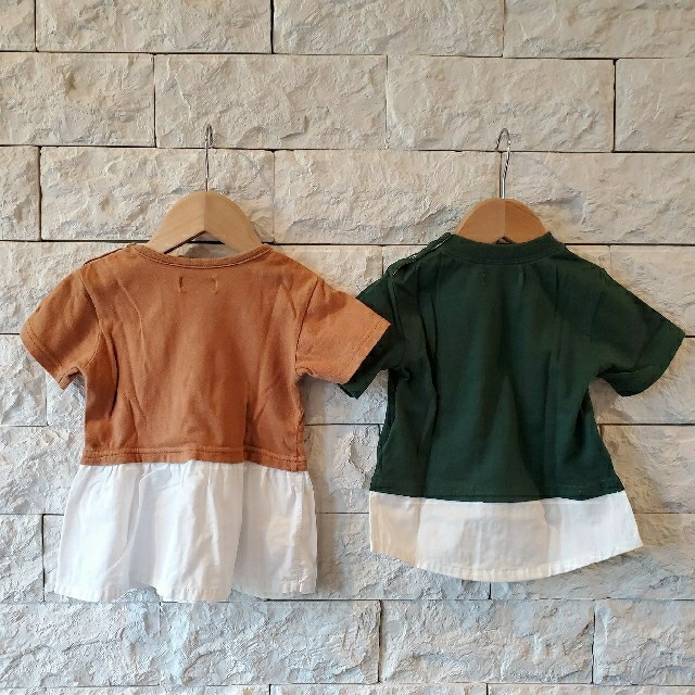 ベビー キッズ チュニック トップス ２枚セット 80センチ キッズ/ベビー/マタニティのベビー服(~85cm)(Ｔシャツ)の商品写真