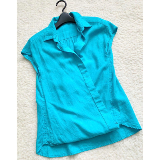VIAGGIO BLU(ビアッジョブルー)のビアッジョブルー 麻混 フレンチスリーブシャツ  サイズ 1 レディースのトップス(シャツ/ブラウス(半袖/袖なし))の商品写真