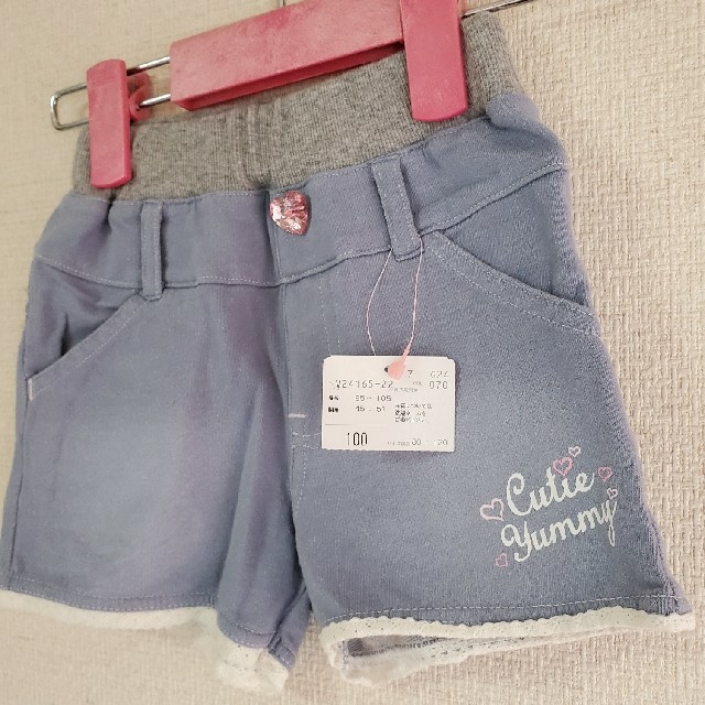 RIO(リオ)のタグ付き新品　ソフトデニム　ショートパンツ　cutie yummy キッズ/ベビー/マタニティのキッズ服女の子用(90cm~)(パンツ/スパッツ)の商品写真