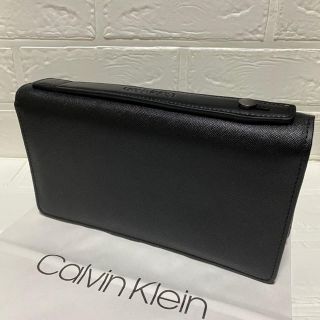 カルバンクライン(Calvin Klein)の【レア品★ラスト1点】カルバンクライン 持ち手付き ダブルラウンドジップレザー(セカンドバッグ/クラッチバッグ)