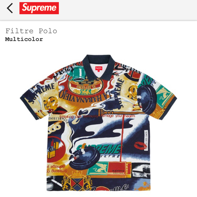 Supreme  filtre polo  Lサイズ マルチ ポロシャツ 新品ポロシャツ