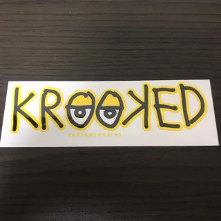 【縦5.8cm横18cm】KROOKED ステッカー　イエロー