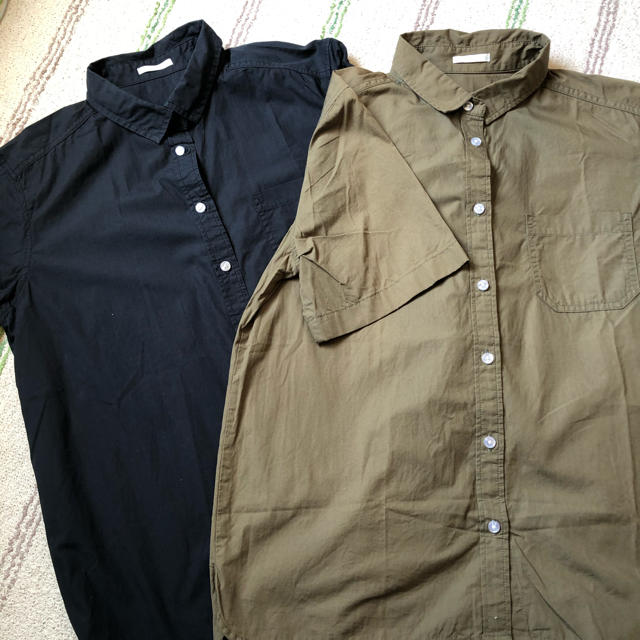 GU(ジーユー)のGU半袖シャツ2枚 レディースのトップス(シャツ/ブラウス(半袖/袖なし))の商品写真