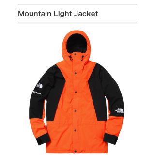 シュプリーム ×ノースフェイス THE NORTH FACE  16AW  Mountain Light Jacket パワーオレンジマウンテンライトジャケットブルゾン メンズ XL