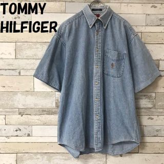 トミーヒルフィガー(TOMMY HILFIGER)の【人気】TOMMY HILFIGER ボタンダウンデニムシャツ ブルー S(シャツ)