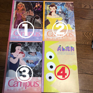 ディズニー(Disney)のcampusノート他5冊セット(ノート/メモ帳/ふせん)