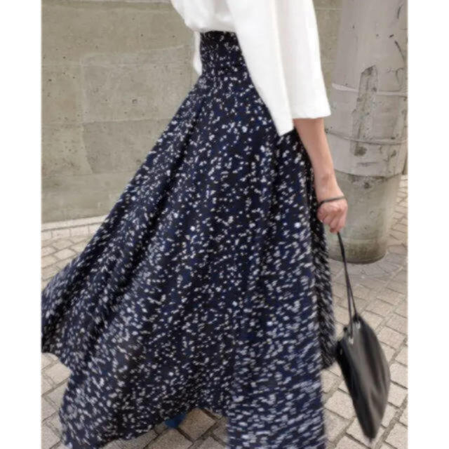 ネイビーサイズ【CLANE】DOT FLOWER CIRCULAR SKIRT