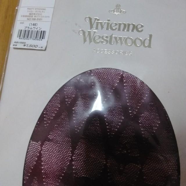 Vivienne Westwood(ヴィヴィアンウエストウッド)のヴィヴィアン　タイツ　ワインレッド レディースのレッグウェア(タイツ/ストッキング)の商品写真