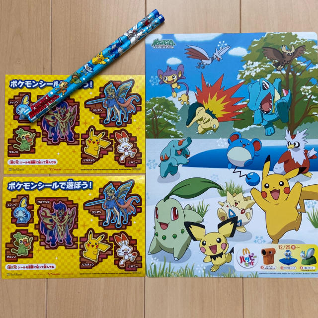 ポケモン(ポケモン)の新品 ★ ポケモン　鉛筆 4B、下敷、シール エンタメ/ホビーのアート用品(鉛筆)の商品写真