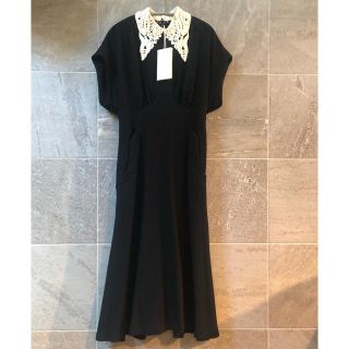 マメ(mame)の値下げ mame マメ　 dress シルク　レース　カラー ドレス　ワンピース(ロングワンピース/マキシワンピース)