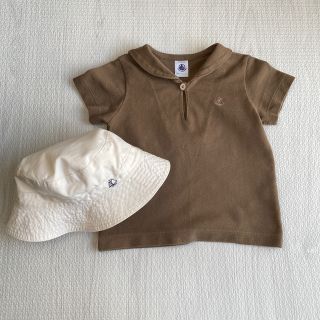 プチバトー(PETIT BATEAU)のプチバトー　18m   81㎝　セーラーカラー　ハット(シャツ/カットソー)