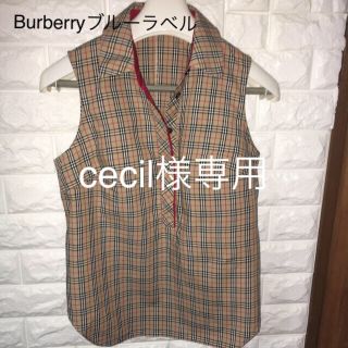 バーバリーブルーレーベル(BURBERRY BLUE LABEL)のバーバリーブルーレーベル ノースリーブシャツ 38(カットソー(半袖/袖なし))