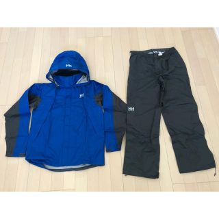 ヘリーハンセン(HELLY HANSEN)のHELLY HANSEN レインスーツ　メンズ  M 青色(レインコート)