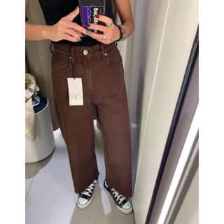 ザラ(ZARA)のZARA ブラウン　デニム パンツ　美品(デニム/ジーンズ)