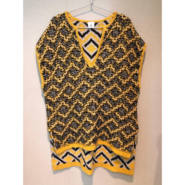 6 roku DIAMOND MOTIF SKIPPER KNIT ニットベストベスト/ジレ