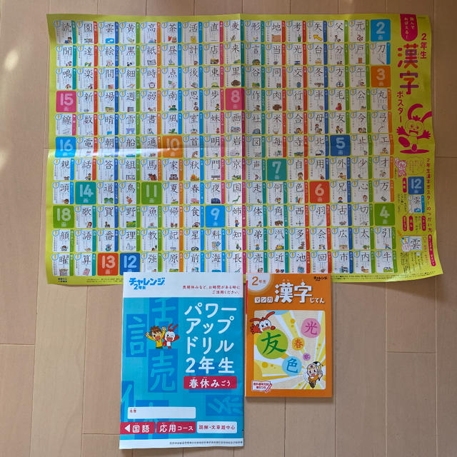 チャレンジ2年生　漢字ポスター、漢字じてん、パワーアップドリル エンタメ/ホビーの本(語学/参考書)の商品写真