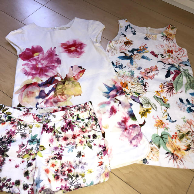 ZARA KIDS(ザラキッズ)のZara Kids 花柄パンツとワンピセット キッズ/ベビー/マタニティのキッズ服女の子用(90cm~)(ワンピース)の商品写真