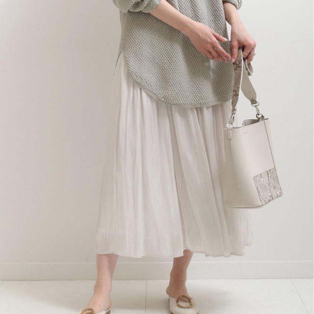 Noble(ノーブル)のノーブル シャイニーギャザースカート  新品 レディースのスカート(ロングスカート)の商品写真