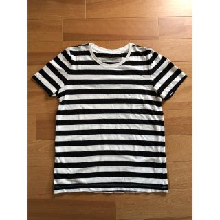 ムジルシリョウヒン(MUJI (無印良品))の白黒　ボーダー Tシャツ(Tシャツ(半袖/袖なし))