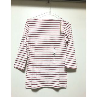 ムジルシリョウヒン(MUJI (無印良品))の新品タグ付 MUJI 無印良品 ボードネック七分袖Tシャツ(Tシャツ(長袖/七分))