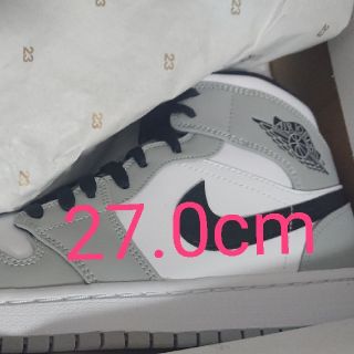 ナイキ(NIKE)のエアジョーダン1 MID　ライトスモークグレー　aj1(スニーカー)