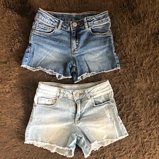 ザラキッズ(ZARA KIDS)のZARA Girl デニムカットオフバミューダ size8(パンツ/スパッツ)