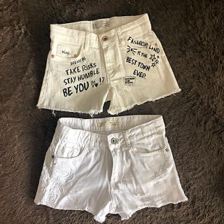 ザラキッズ(ZARA KIDS)のZARAgirl デニムカットオフバミューダ size8(パンツ/スパッツ)