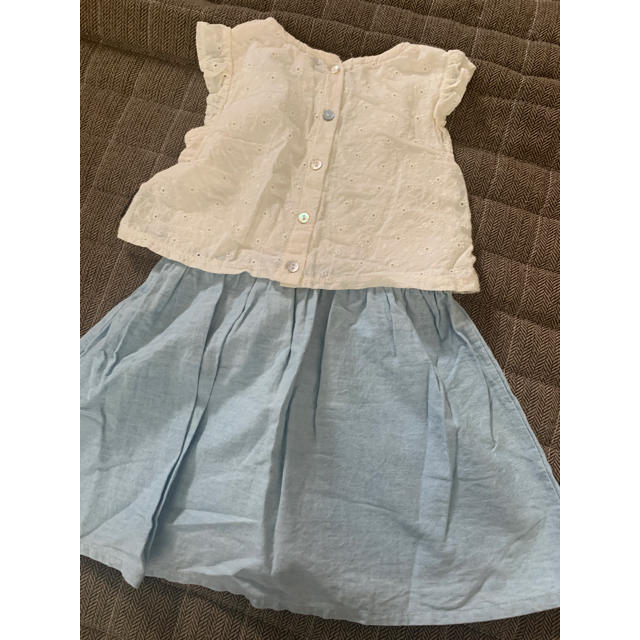 futafuta(フタフタ)のキッズ90cmワンピース重ね着風 キッズ/ベビー/マタニティのキッズ服女の子用(90cm~)(ワンピース)の商品写真