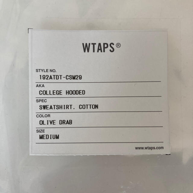 W)taps(ダブルタップス)のCOLLEGE. DESIGN HOODED Mサイズ メンズのトップス(パーカー)の商品写真