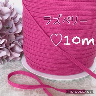 グンゼ(GUNZE)の再販♡ラズベリー10m+1m♡ウーリースピンテープ 紐 ひも幅6mm(生地/糸)