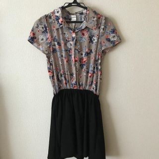 ムルーア(MURUA)のMURUA  花柄シャツワンピース(ミニワンピース)