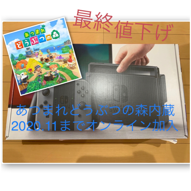 Switch本体旧版とあつまれどうぶつの森セット（オンライン加入）1個Joy-Conストラップ