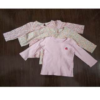 ニシキベビー(Nishiki Baby)の女の子 長袖シャツ カットソー 3枚セット サイズ80(シャツ/カットソー)