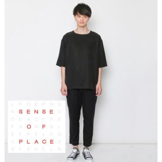 センスオブプレイスバイアーバンリサーチ(SENSE OF PLACE by URBAN RESEARCH)の【美品】SENSE OF PLACE テンセル5分袖プルオーバーカットソー(Tシャツ/カットソー(半袖/袖なし))