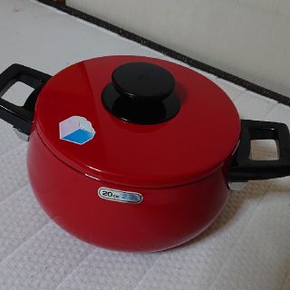 両手ホーロー鍋 未使用 レトロ(鍋/フライパン)