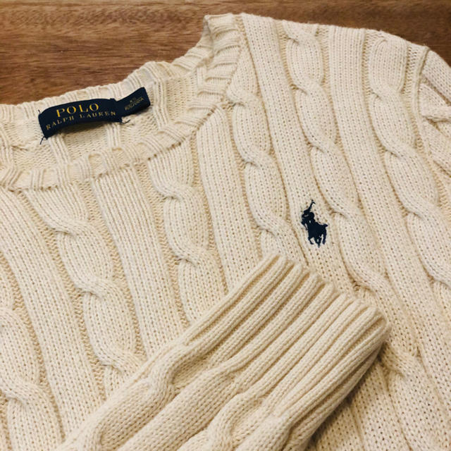 POLO RALPH LAUREN(ポロラルフローレン)のPOLO RALPH LAUREN xsホワイトニット レディースのトップス(ニット/セーター)の商品写真