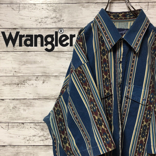 ラングラーWRANGLER ラングラー デザインシャツ ネイティブ柄 オーバーサイズ