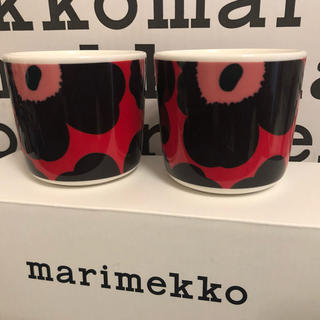 マリメッコ(marimekko)の値下げ　新品　マリメッコ　ウニッコ　ラテマグ　1セット(グラス/カップ)