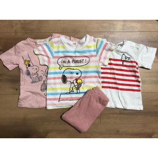 ピーナッツ(PEANUTS)のスヌーピーSNOOPY  Tシャツ＆レギパンセット　美品(Tシャツ/カットソー)