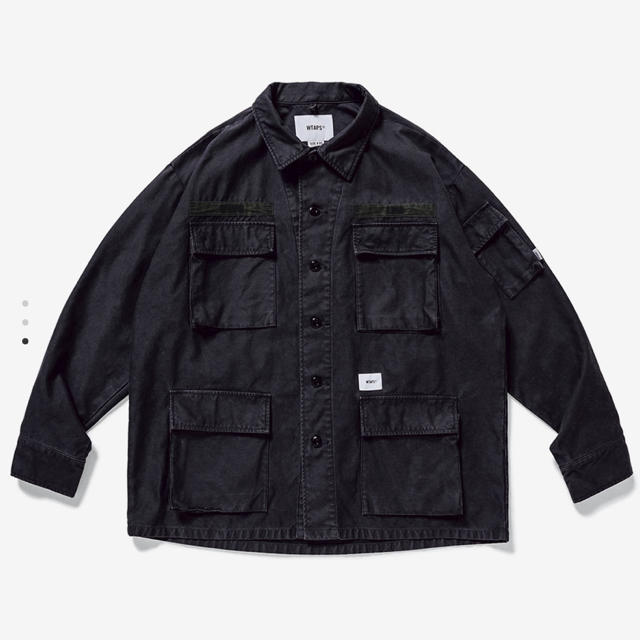 JUNGLE LS01 / SHIRT. COTTON. SATIN ブラックS