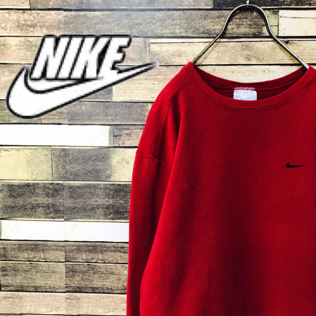 90's NIKE ナイキ 銀タグ USA製スウォッシュ ロゴ刺繍トレーナー
