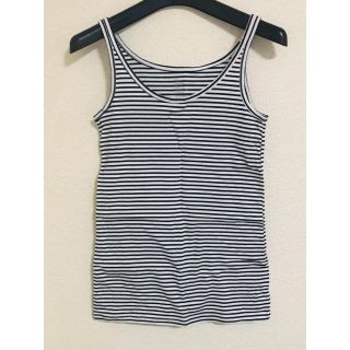 ギャップ(GAP)の【美品】GAP インナーキャミソール タンクトップ 紺×白ボーダー(キャミソール)