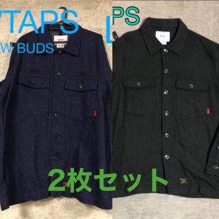 ダブルタップス(W)taps)の2枚セット　wtaps BUDS インディゴ デニム 、ヘリンボーン　L(シャツ)