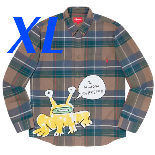 supreme daniel johnston plaid shirt XL