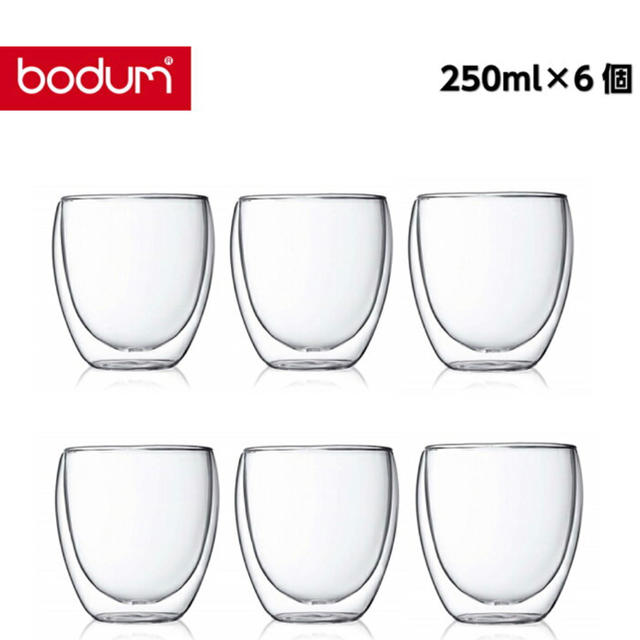 bodum(ボダム)のbodam グラス　6個セット インテリア/住まい/日用品のキッチン/食器(グラス/カップ)の商品写真