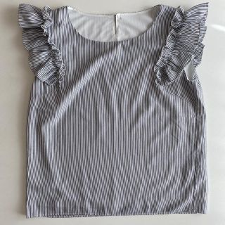 プロポーションボディドレッシング(PROPORTION BODY DRESSING)のプロポほぼ新品＊ストライプフリルブラウス(シャツ/ブラウス(半袖/袖なし))