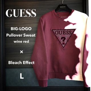 ゲス(GUESS)の【激レア1点物】GUESS レザービッグロゴ スウェット【ブリーチリメイク】(スウェット)