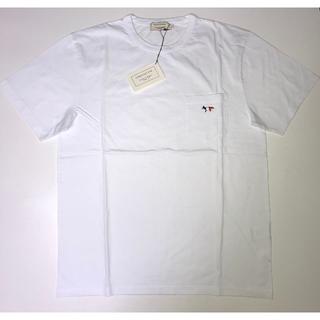 メゾンキツネ(MAISON KITSUNE')のmaison kitsune キツネ ポケット tシャツ white sizeL(Tシャツ/カットソー(半袖/袖なし))